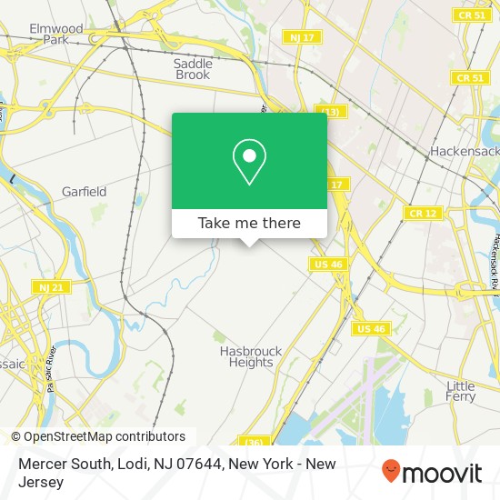 Mapa de Mercer South, Lodi, NJ 07644