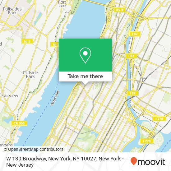 W 130 Broadway, New York, NY 10027 map