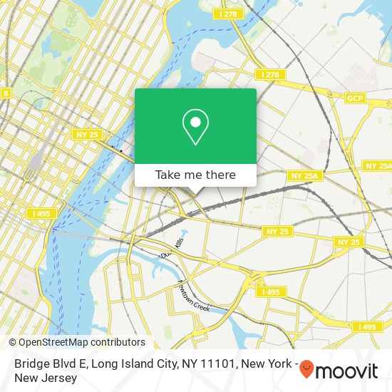 Mapa de Bridge Blvd E, Long Island City, NY 11101