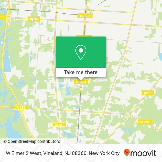Mapa de W Elmer S West, Vineland, NJ 08360