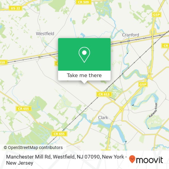 Mapa de Manchester Mill Rd, Westfield, NJ 07090