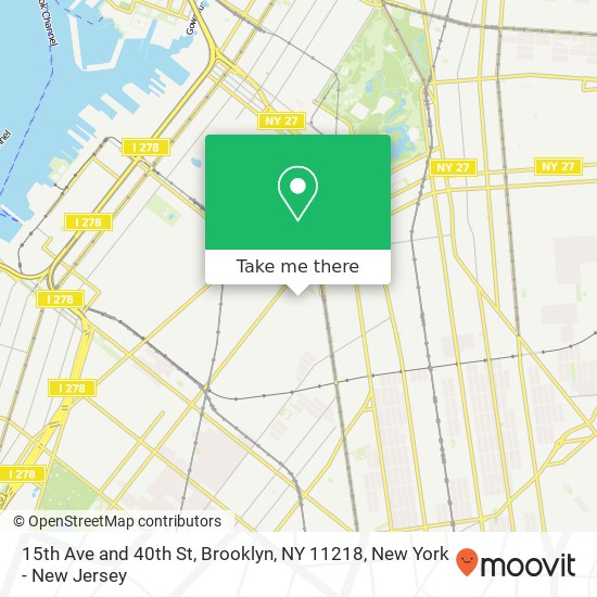 Mapa de 15th Ave and 40th St, Brooklyn, NY 11218