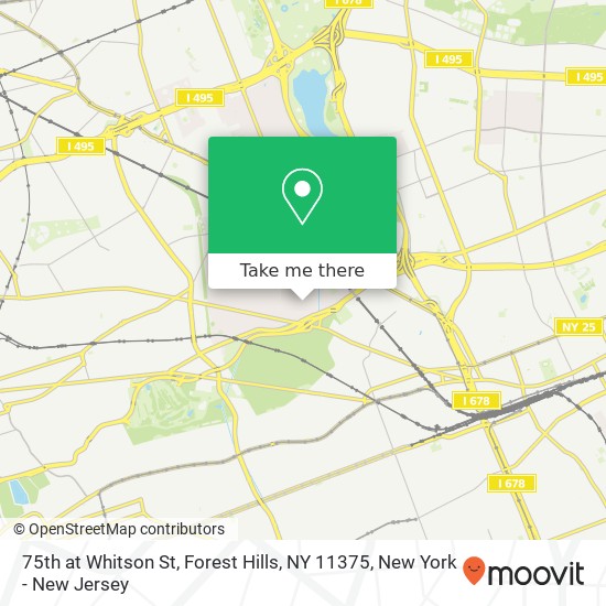 Mapa de 75th at Whitson St, Forest Hills, NY 11375