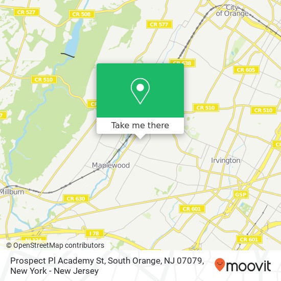 Prospect Pl Academy St, South Orange, NJ 07079 map
