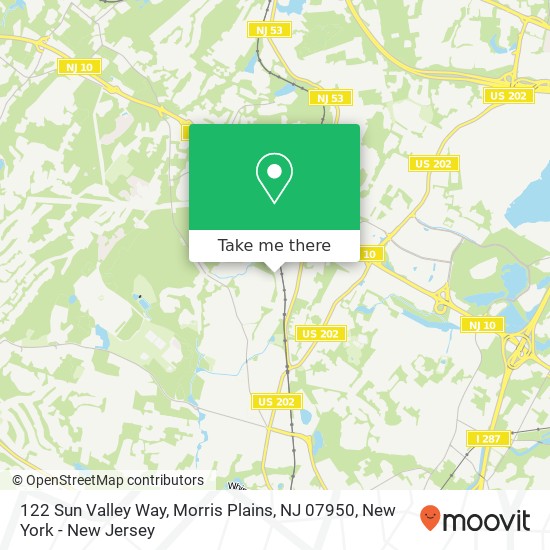 Mapa de 122 Sun Valley Way, Morris Plains, NJ 07950