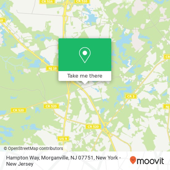 Mapa de Hampton Way, Morganville, NJ 07751