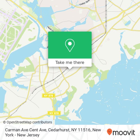 Mapa de Carman Ave Cent Ave, Cedarhurst, NY 11516