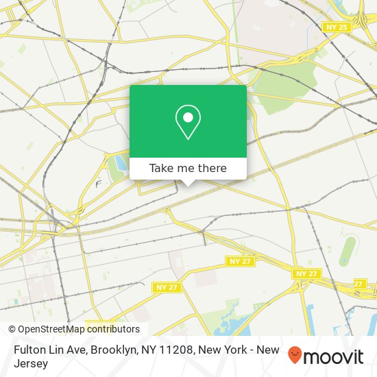 Mapa de Fulton Lin Ave, Brooklyn, NY 11208