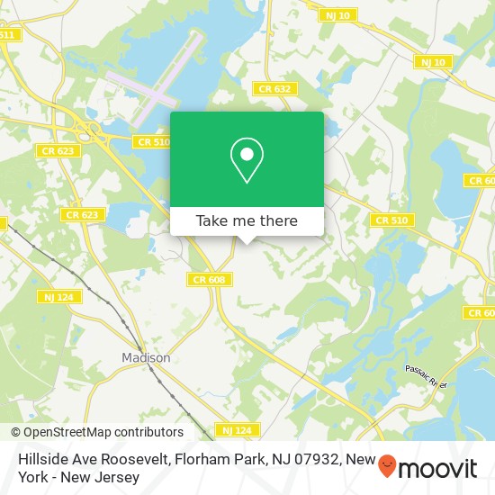 Hillside Ave Roosevelt, Florham Park, NJ 07932 map