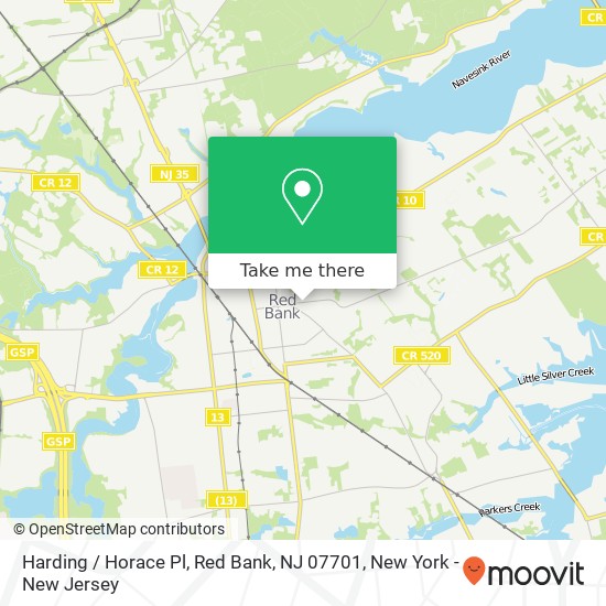 Harding / Horace Pl, Red Bank, NJ 07701 map