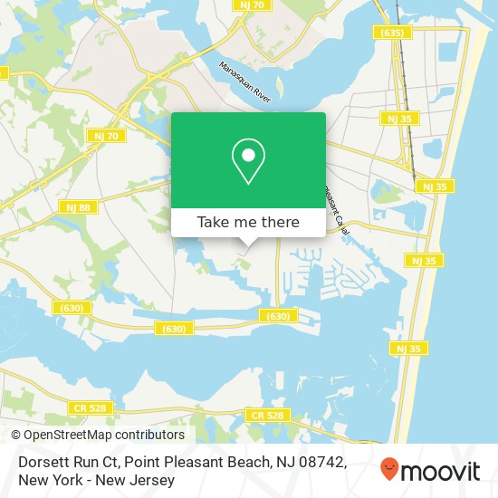 Mapa de Dorsett Run Ct, Point Pleasant Beach, NJ 08742