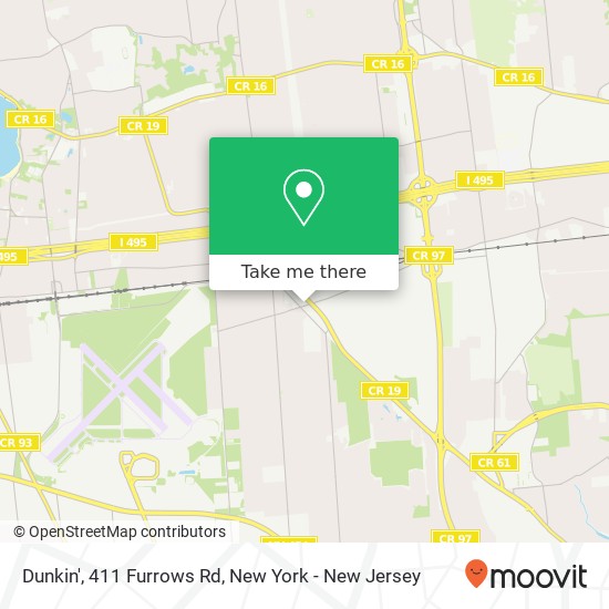 Dunkin', 411 Furrows Rd map