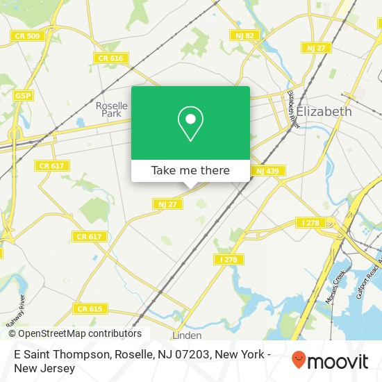 Mapa de E Saint Thompson, Roselle, NJ 07203