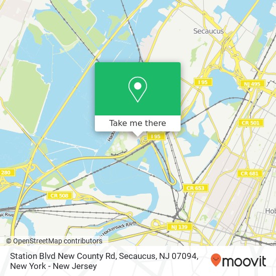 Mapa de Station Blvd New County Rd, Secaucus, NJ 07094