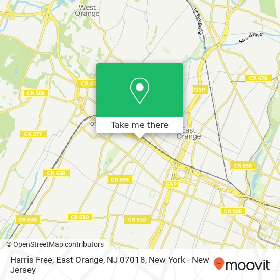 Mapa de Harris Free, East Orange, NJ 07018