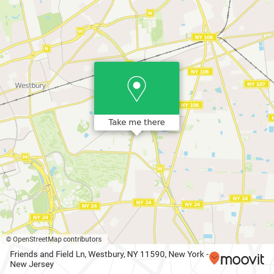 Mapa de Friends and Field Ln, Westbury, NY 11590