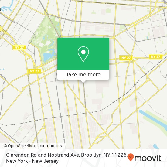 Mapa de Clarendon Rd and Nostrand Ave, Brooklyn, NY 11226