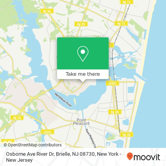 Mapa de Osborne Ave River Dr, Brielle, NJ 08730