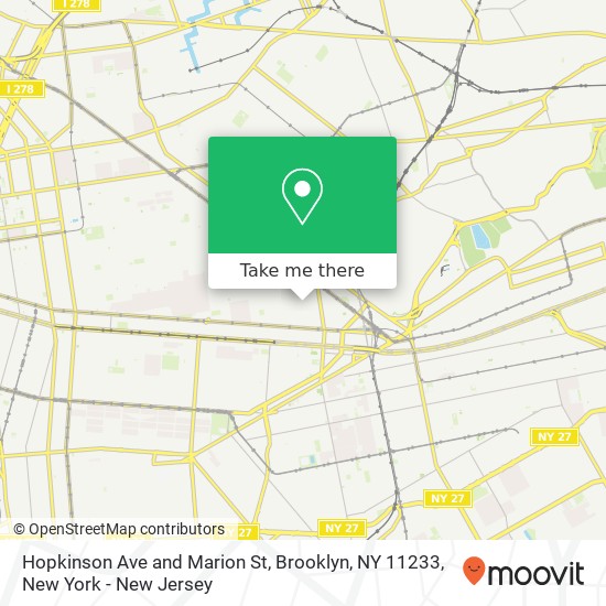 Mapa de Hopkinson Ave and Marion St, Brooklyn, NY 11233