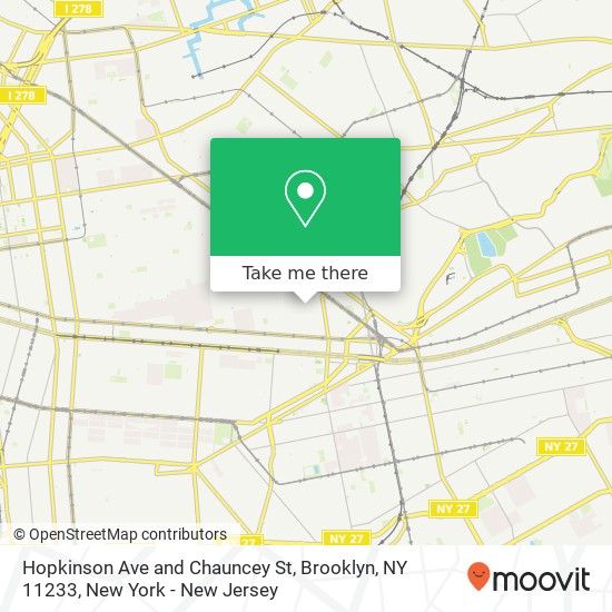 Hopkinson Ave and Chauncey St, Brooklyn, NY 11233 map