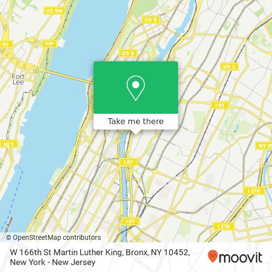 Mapa de W 166th St Martin Luther King, Bronx, NY 10452