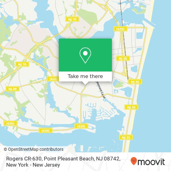 Mapa de Rogers CR-630, Point Pleasant Beach, NJ 08742