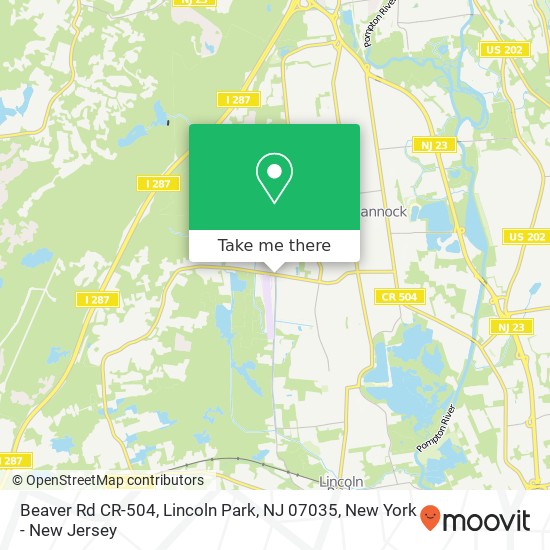 Mapa de Beaver Rd CR-504, Lincoln Park, NJ 07035