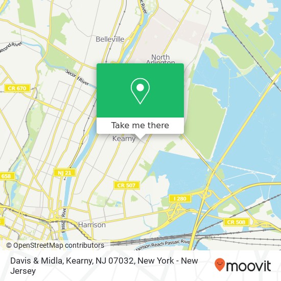 Mapa de Davis & Midla, Kearny, NJ 07032