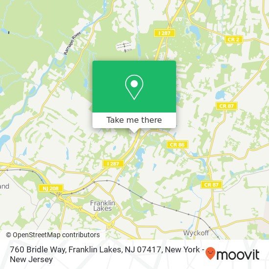 760 Bridle Way, Franklin Lakes, NJ 07417 map