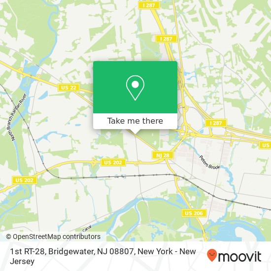 Mapa de 1st RT-28, Bridgewater, NJ 08807