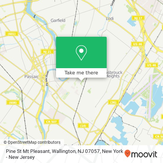Mapa de Pine St Mt Pleasant, Wallington, NJ 07057