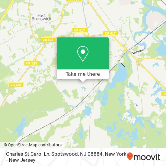 Mapa de Charles St Carol Ln, Spotswood, NJ 08884