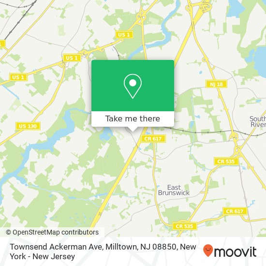 Mapa de Townsend Ackerman Ave, Milltown, NJ 08850