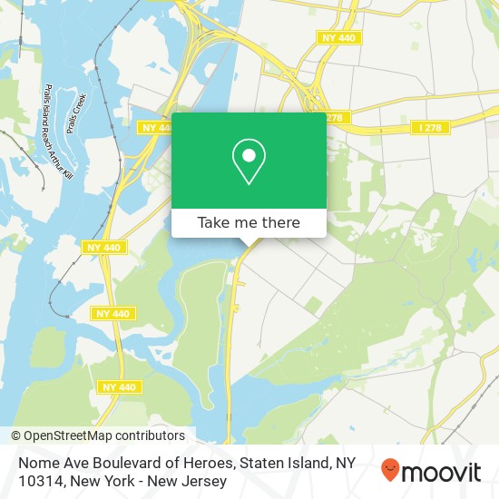 Nome Ave Boulevard of Heroes, Staten Island, NY 10314 map