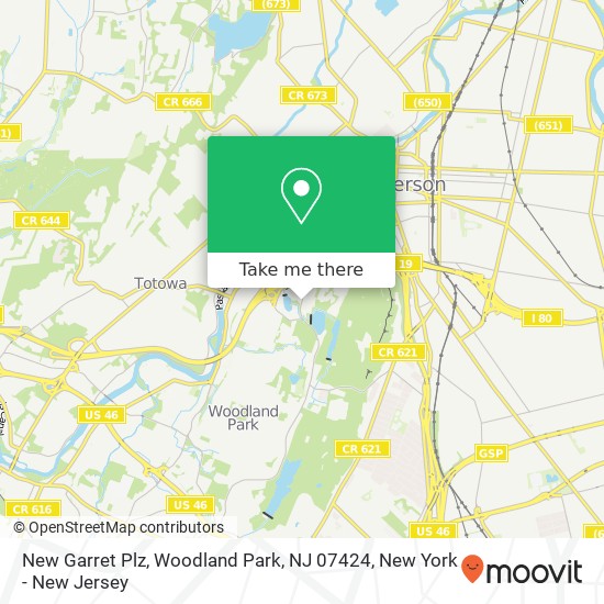 Mapa de New Garret Plz, Woodland Park, NJ 07424
