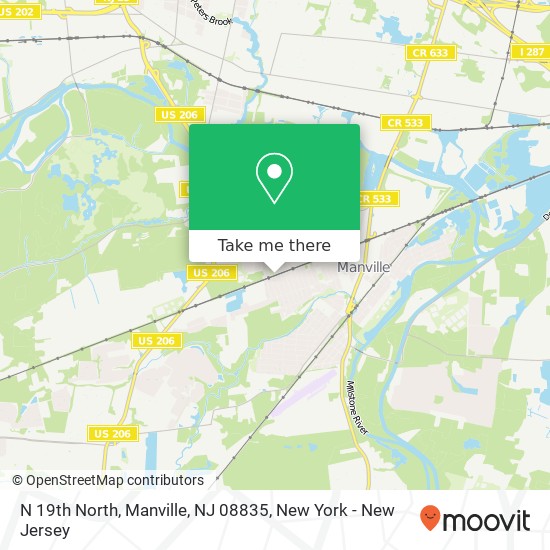 Mapa de N 19th North, Manville, NJ 08835