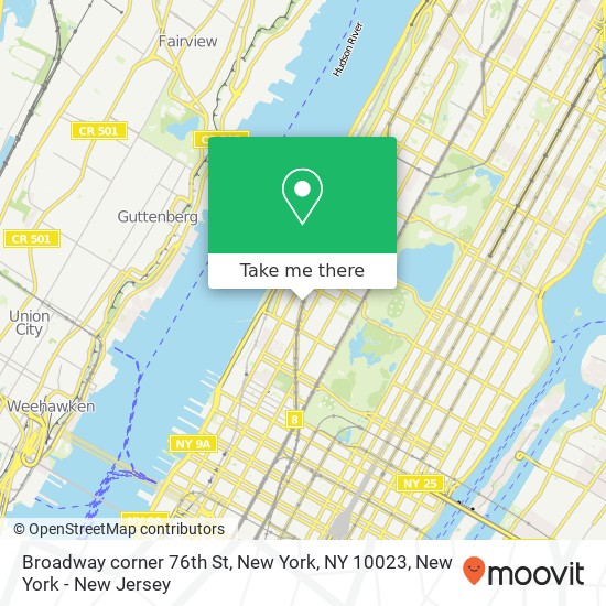 Broadway corner 76th St, New York, NY 10023 map