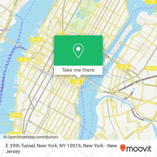 E 39th Tunnel, New York, NY 10016 map