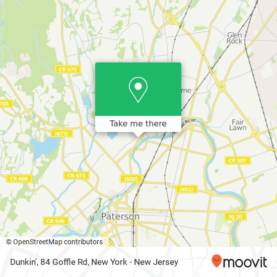 Dunkin', 84 Goffle Rd map