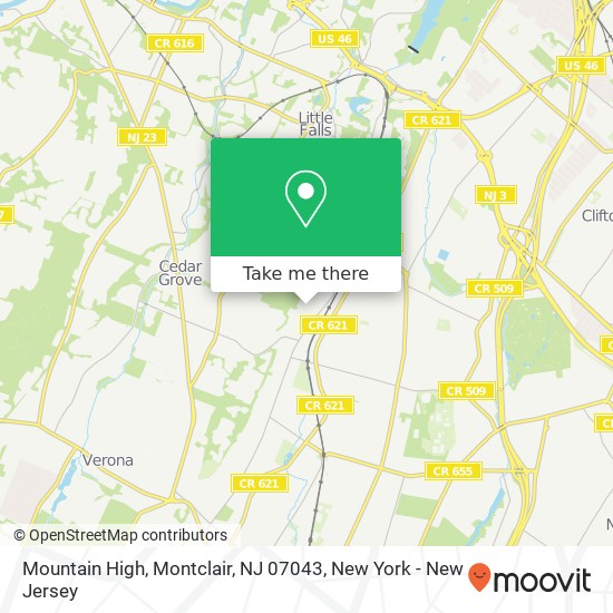 Mapa de Mountain High, Montclair, NJ 07043