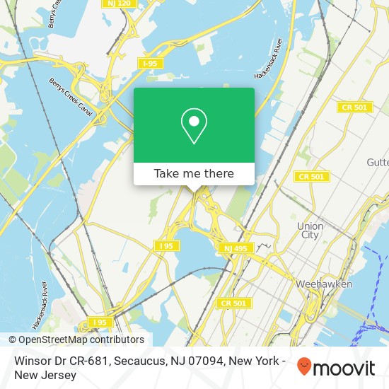Mapa de Winsor Dr CR-681, Secaucus, NJ 07094