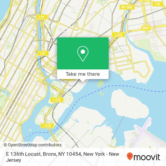 Mapa de E 136th Locust, Bronx, NY 10454