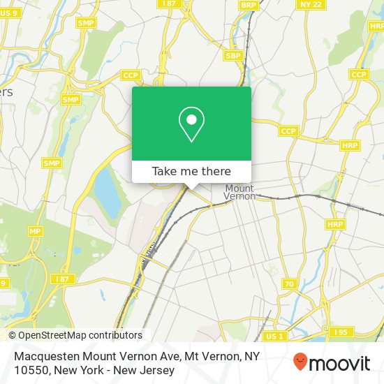 Mapa de Macquesten Mount Vernon Ave, Mt Vernon, NY 10550