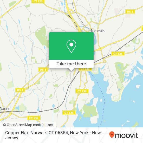 Mapa de Copper Flax, Norwalk, CT 06854