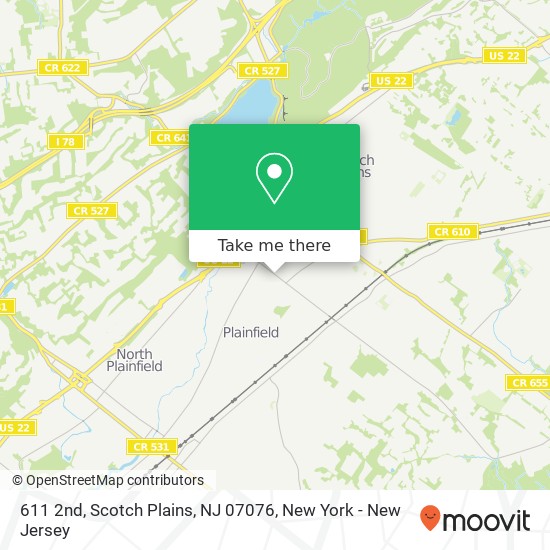 611 2nd, Scotch Plains, NJ 07076 map