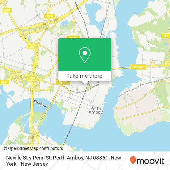 Neville St y Penn St, Perth Amboy, NJ 08861 map