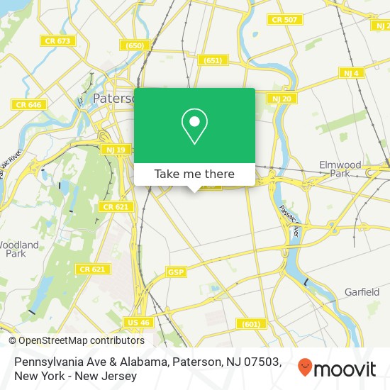 Pennsylvania Ave & Alabama, Paterson, NJ 07503 map