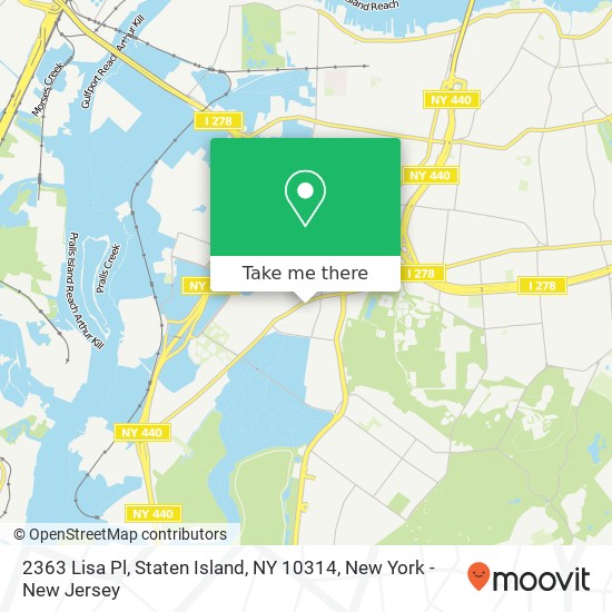 Mapa de 2363 Lisa Pl, Staten Island, NY 10314