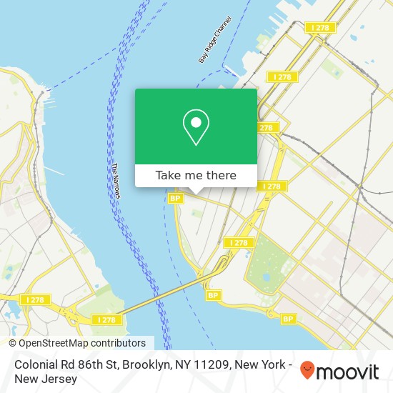 Colonial Rd 86th St, Brooklyn, NY 11209 map