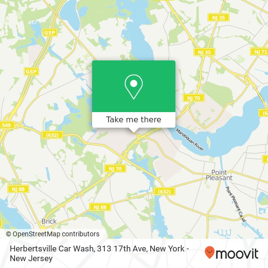 Mapa de Herbertsville Car Wash, 313 17th Ave